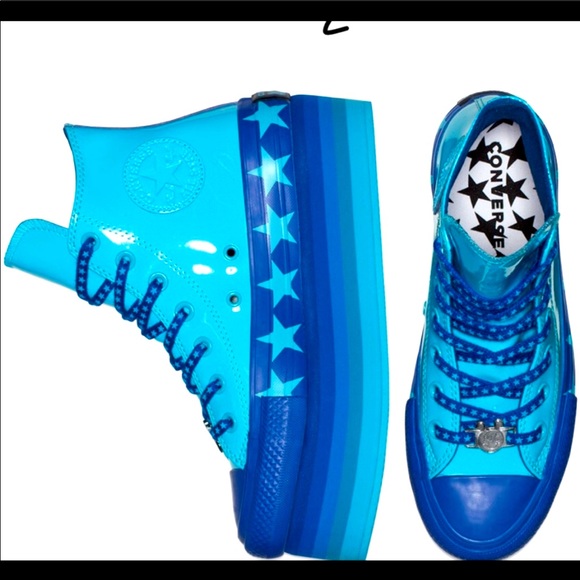 Converse Blue Platform Shoes - Picture 4 of 11